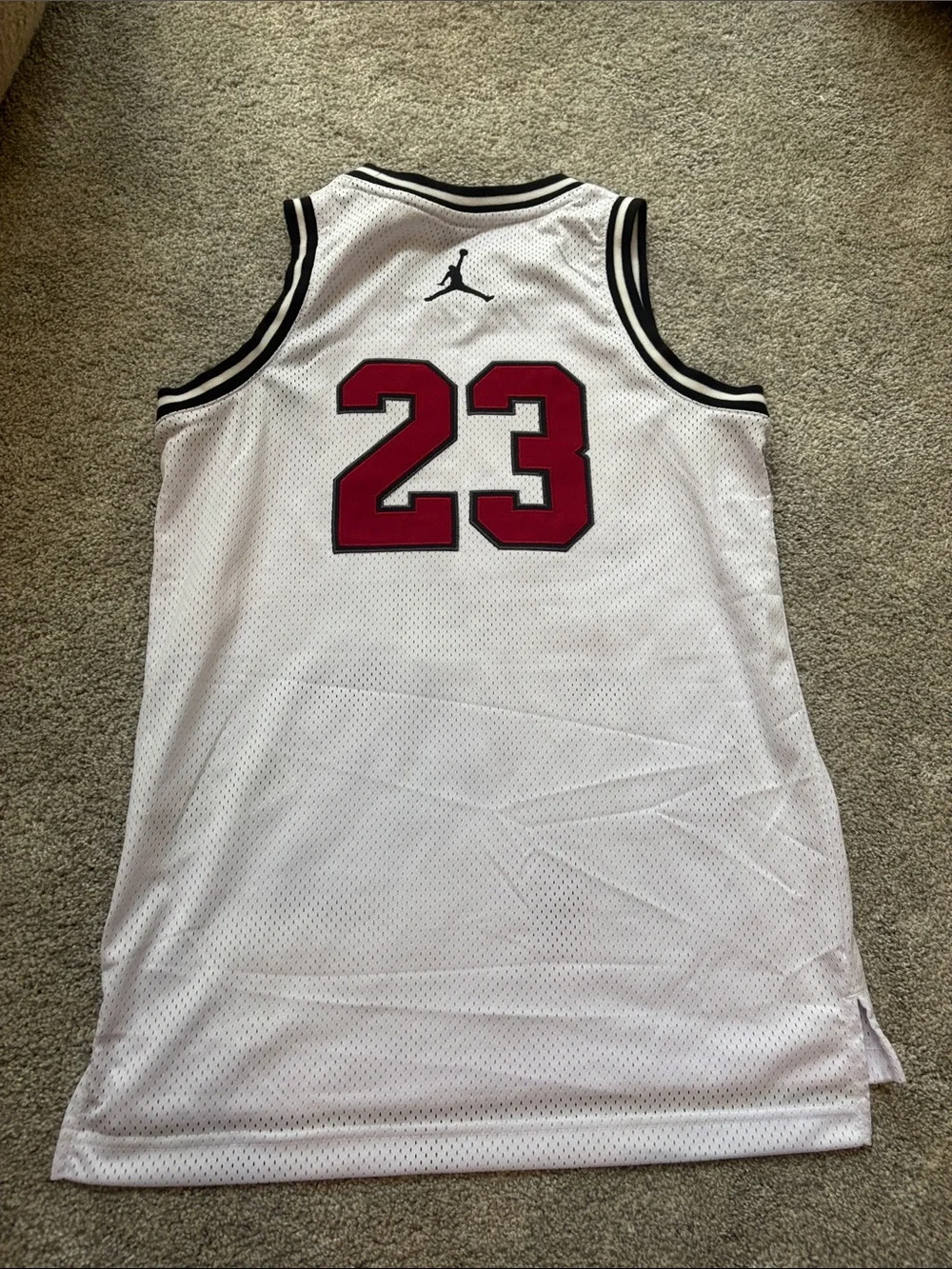 Jordan White and Red 23 Mesh Basketball Jersey- like new